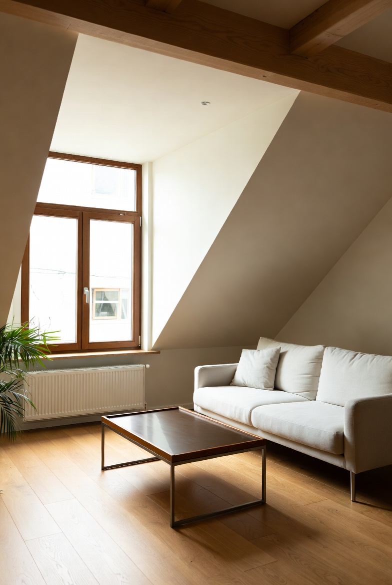 przestrzeń mieszkalna na strychu